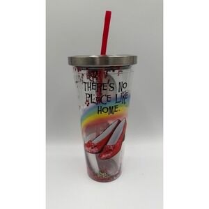 Wizard of Oz 20oz Insulated Tumbler Ruby Slippers Rainbow Glitter Straw Cup